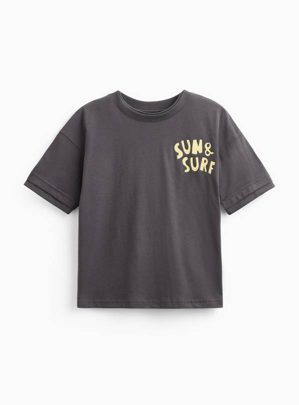 Black Surf Graphic Mock Layer T-Shirt 5-6 years