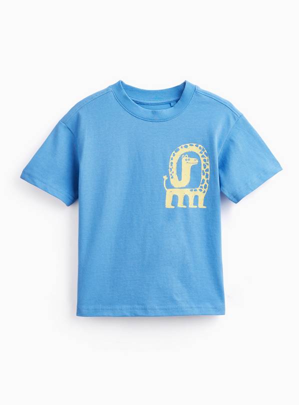 Blue Giraffe Graphic T-Shirt 1-2 years