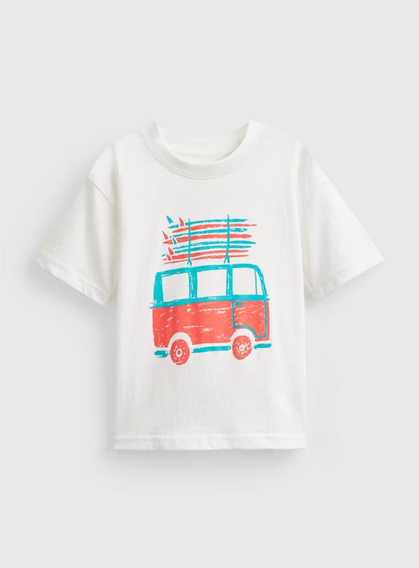 White Beach Van Graphic Short Sleeve T-Shirt 1-2 years