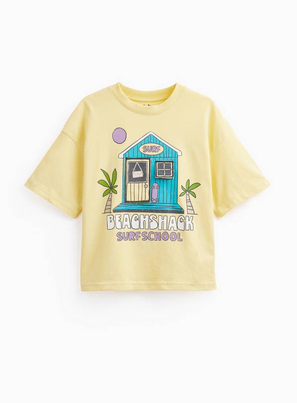 Yellow Beach Shack Graphic Print T-Shirt 2-3 years