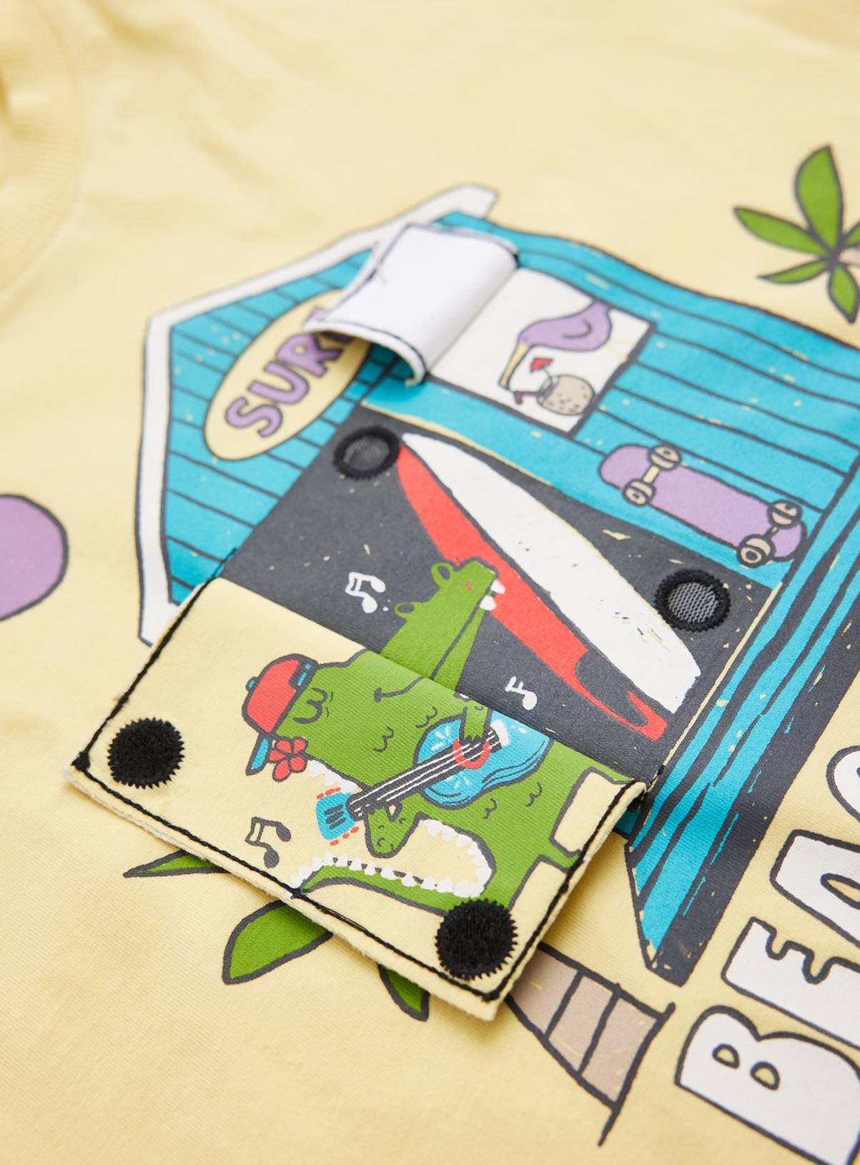 Yellow Beach Shack Graphic Print T-Shirt 3-4 years - Image 2