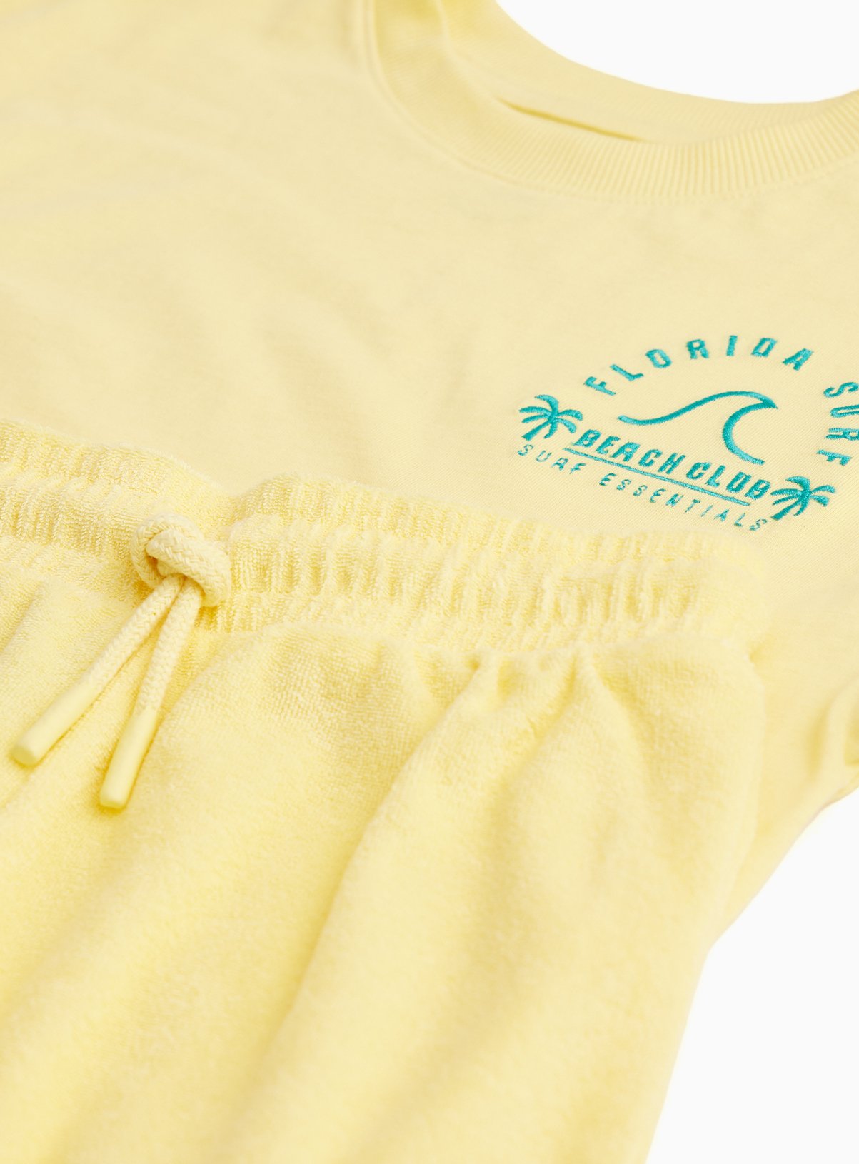 Yellow Florida Surf Graphic T-Shirt & Shorts Towelling Set 4-5 years - Image 2 thumbnail