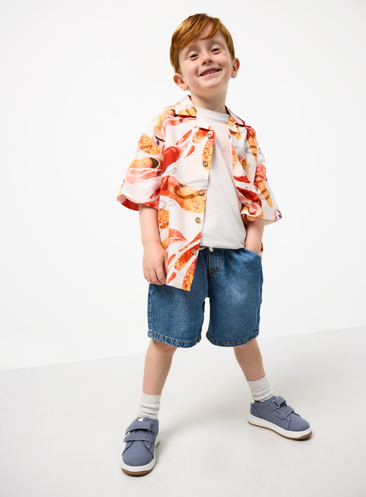 White Toucan Print Revere Neck Shirt 2 years - Image 2 thumbnail