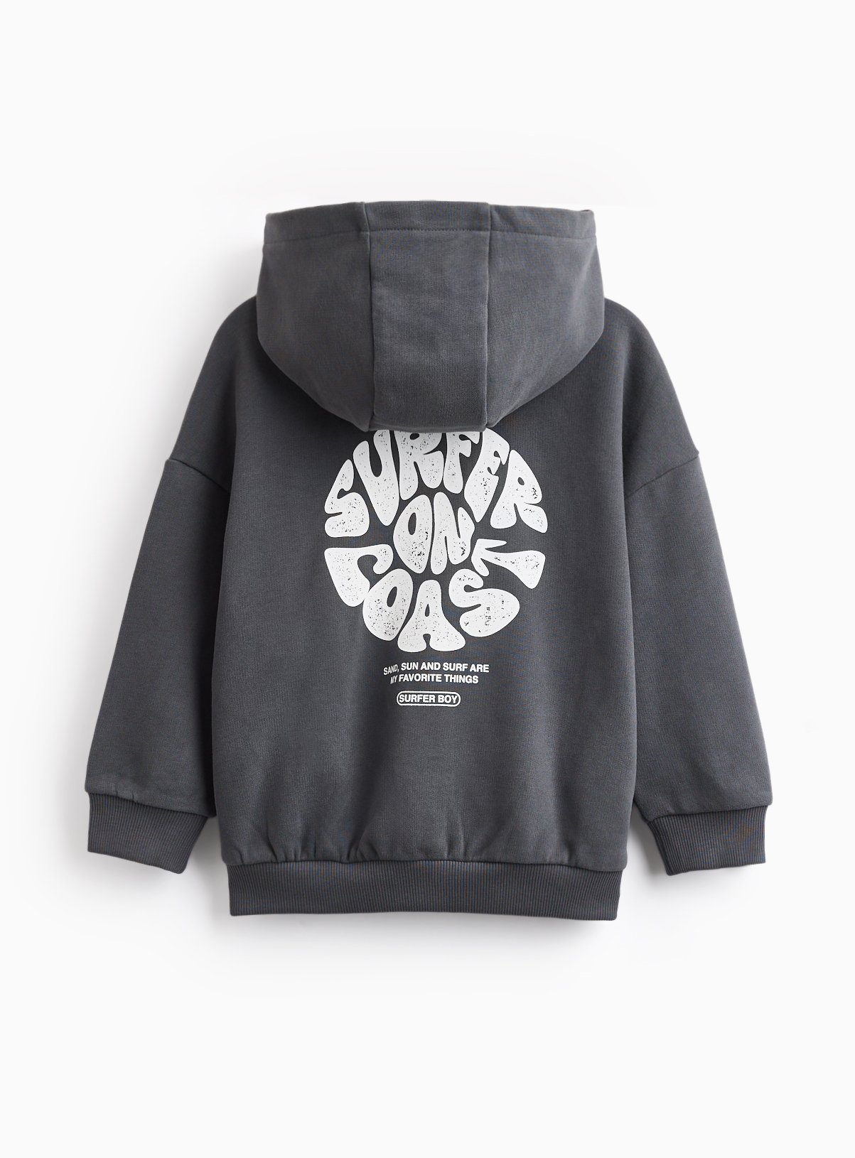 Buy Charcoal Surfer Graphic Zip Through Hoodie 1-2 years | Hoodies
