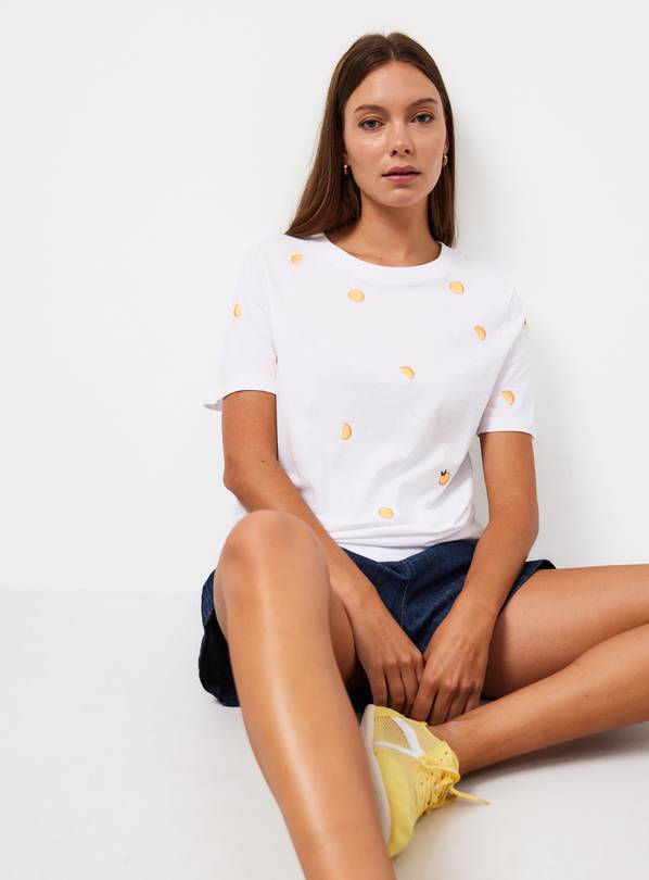 White Embroidered T-Shirt 10