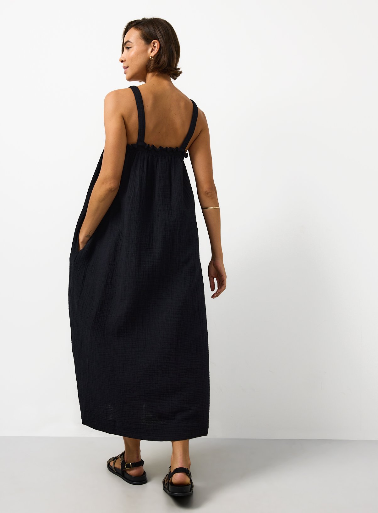 Black Square Neck Sleeveless Cami Dress 6 - Image 4 thumbnail