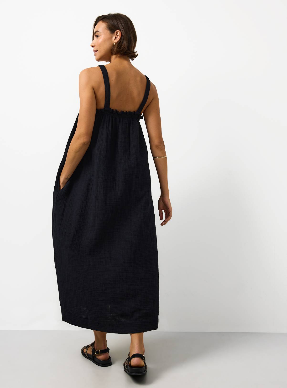 Black Square Neck Sleeveless Cami Dress 6 - Image 4