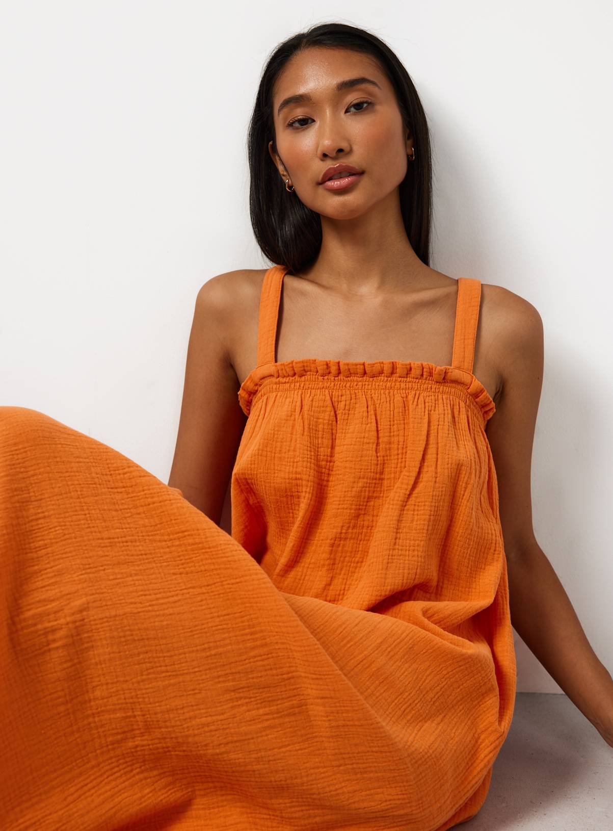 Orange Square Neck Sleeveless Cami Dress 18 - Image 2