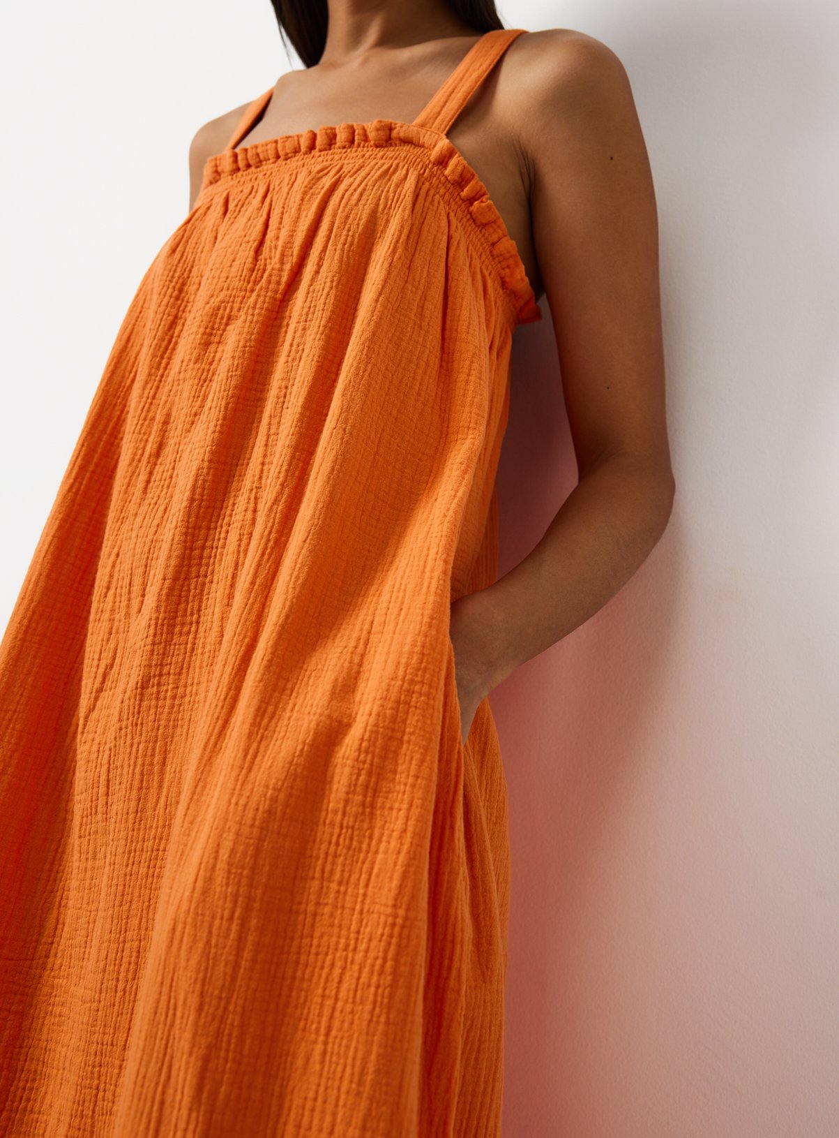Orange Square Neck Sleeveless Cami Dress 18 - Image 3 thumbnail