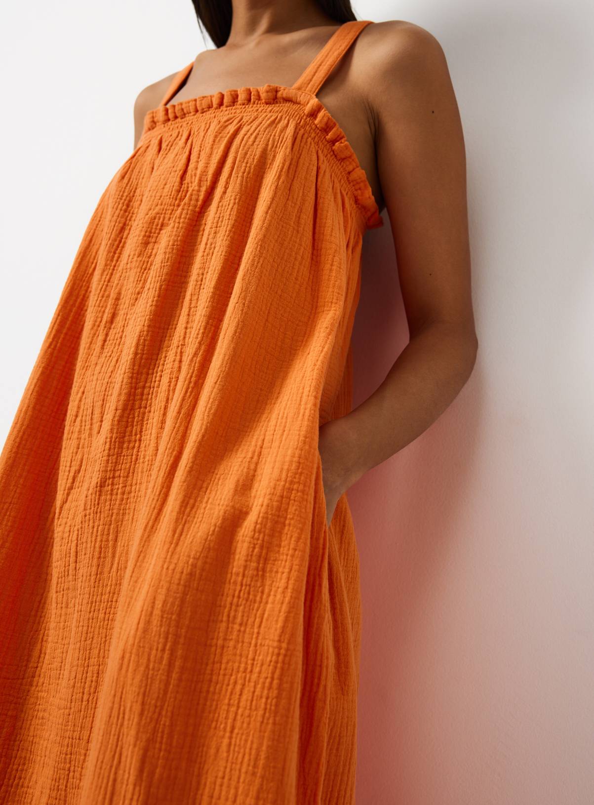 Orange Square Neck Sleeveless Cami Dress 18 - Image 3