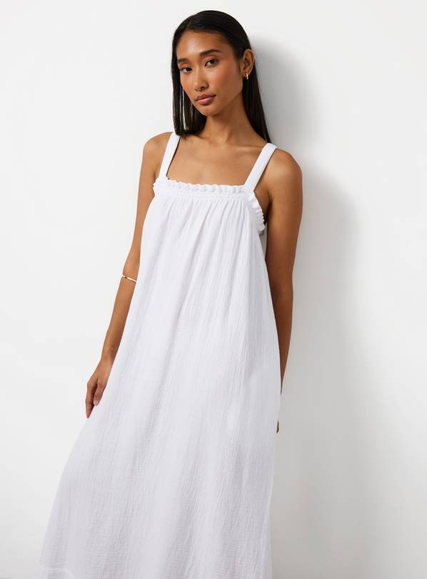 White Square Neck Sleeveless Cami Dress 14