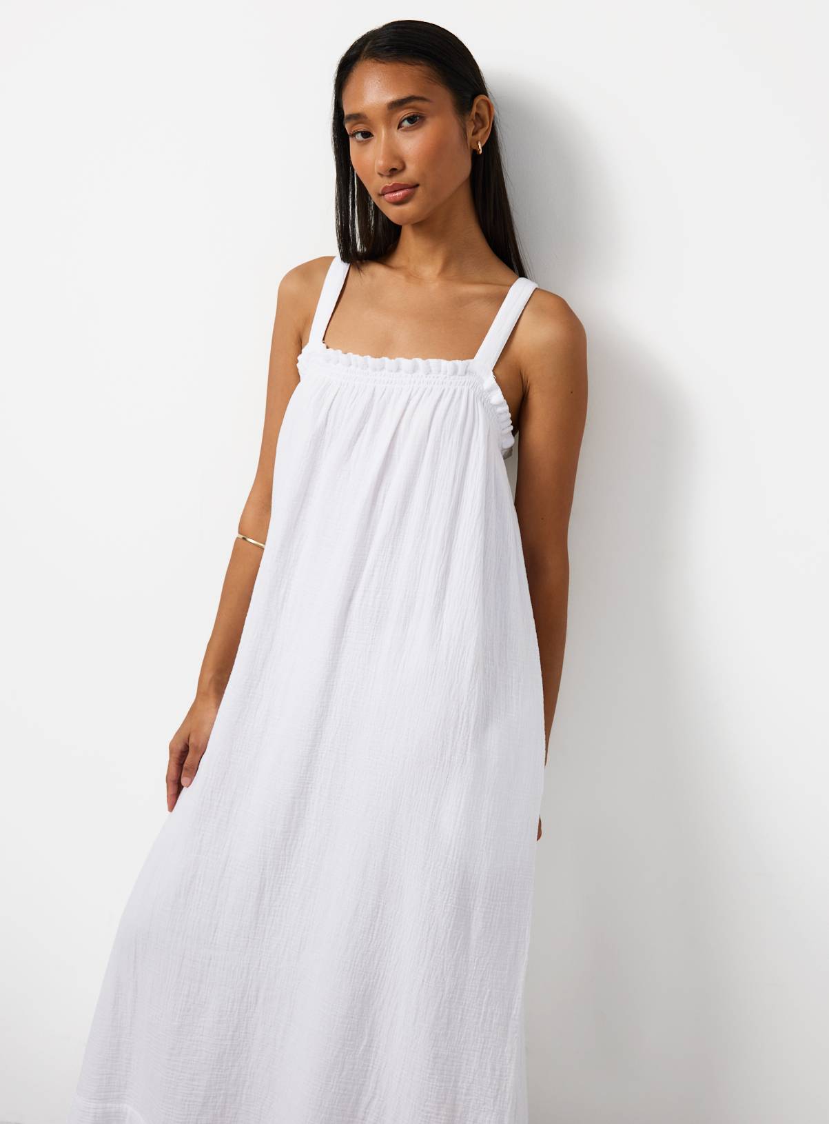 White Square Neck Sleeveless Cami Dress 14 - Image 1