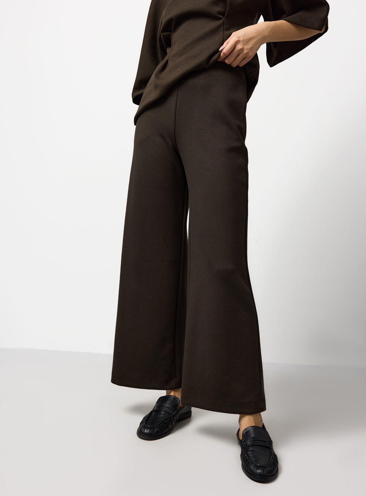 Chocolate Neoprene Wide Leg Co-ord Trousers XXL - Image 2 thumbnail