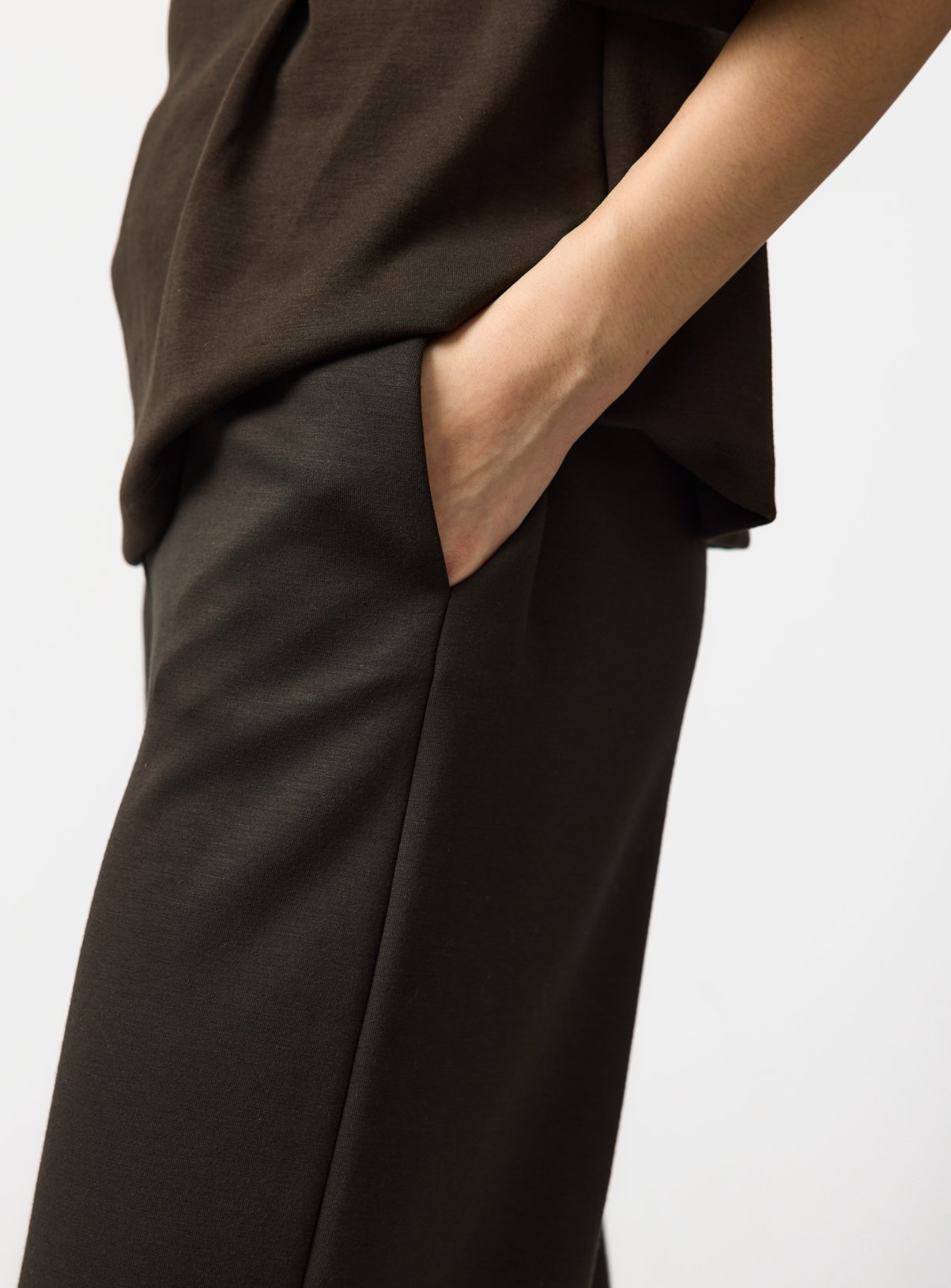Chocolate Neoprene Wide Leg Co-ord Trousers XXL - Image 3 thumbnail