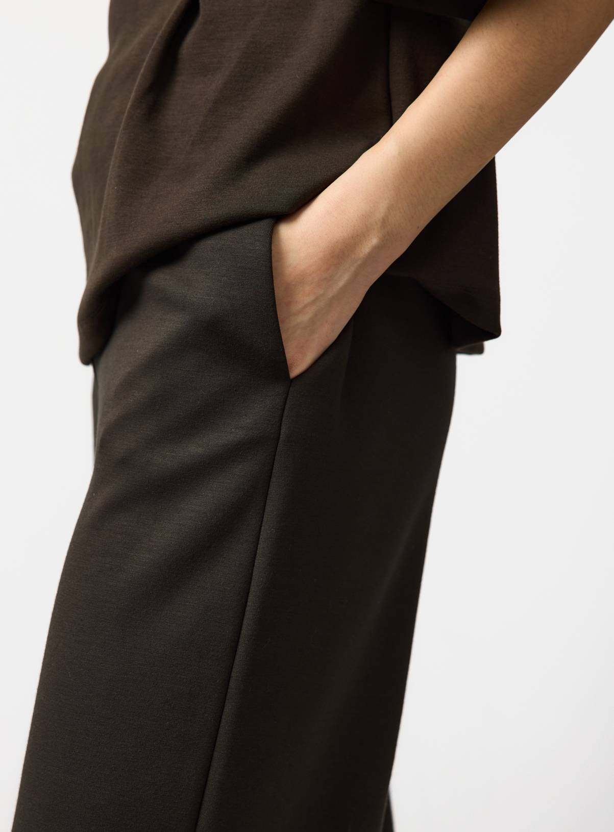 Chocolate Neoprene Wide Leg Co-ord Trousers XXL - Image 3