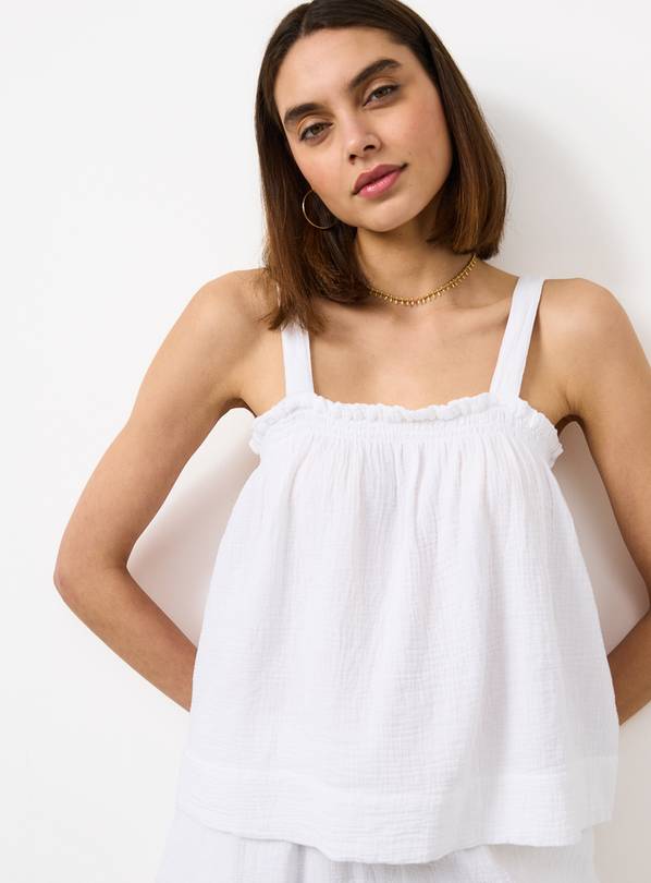 White Double Cloth Cami Co-ord Top 16