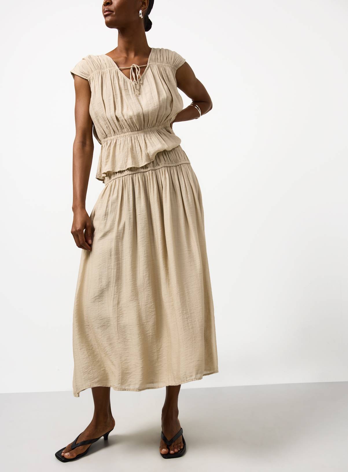Stone Tiered Crinkle Co-ord Midaxi Skirt 12 - Image 1