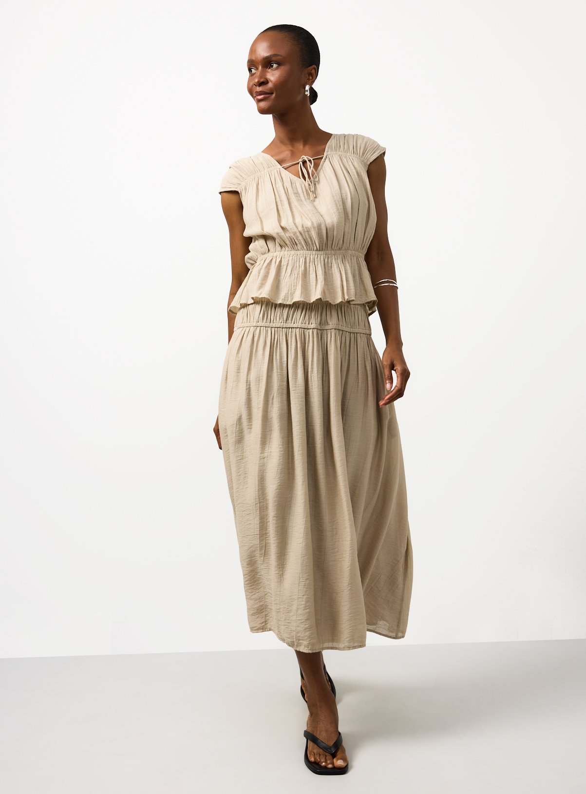 Stone Tiered Crinkle Co-ord Midaxi Skirt 12 - Image 2 thumbnail