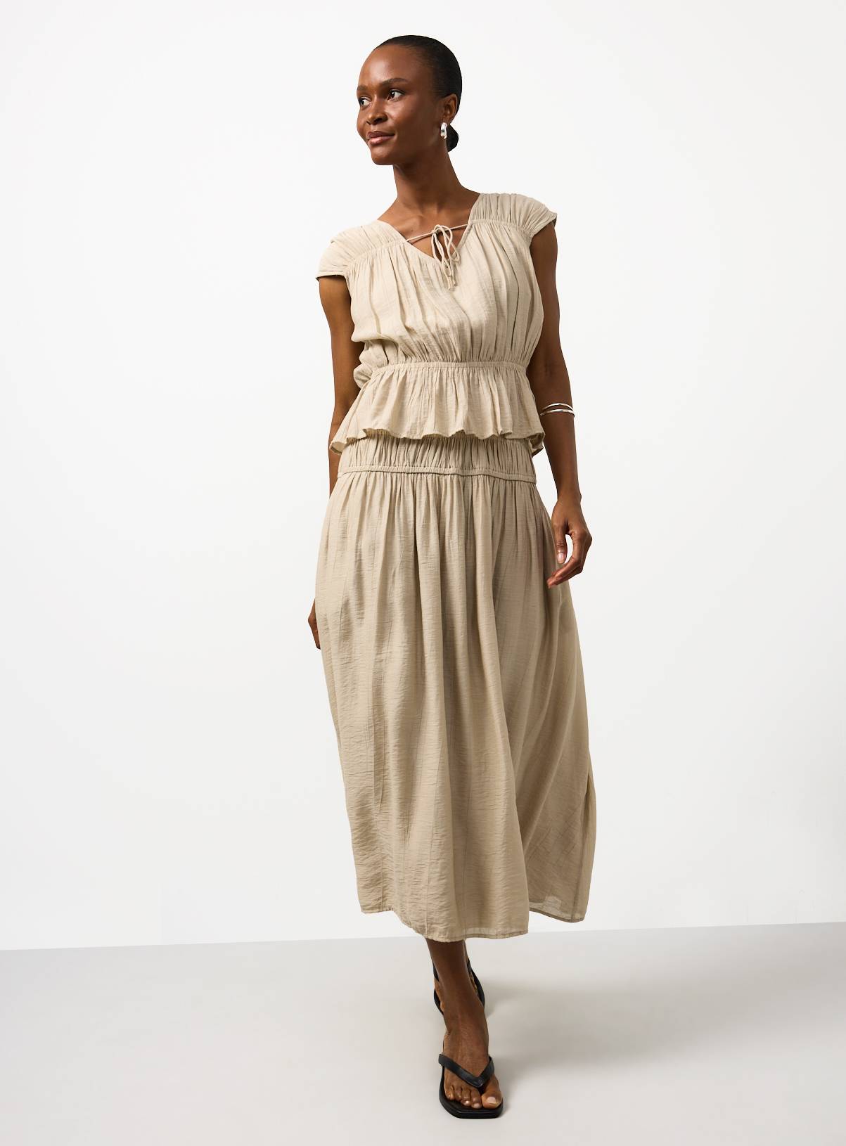 Stone Tiered Crinkle Co-ord Midaxi Skirt 12 - Image 2