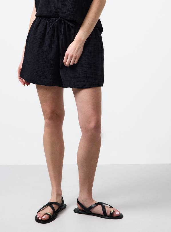 Black Double Cloth Co-ord Shorts 14