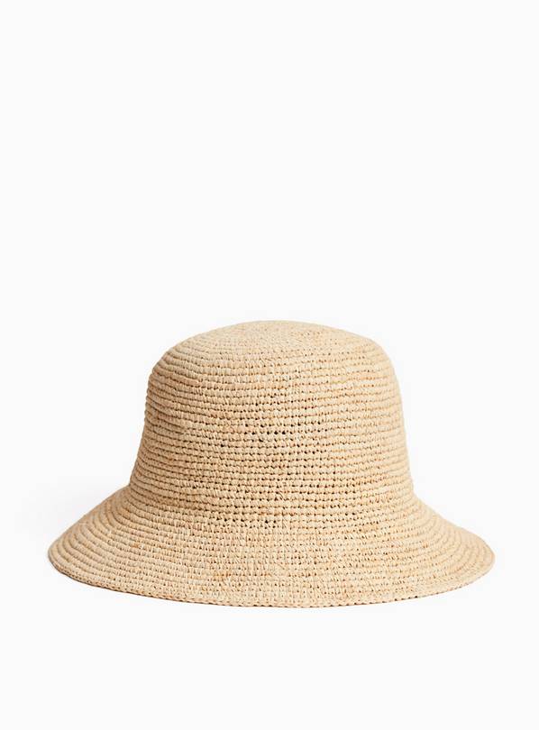 Neutral Straw Bucket Hat One Size