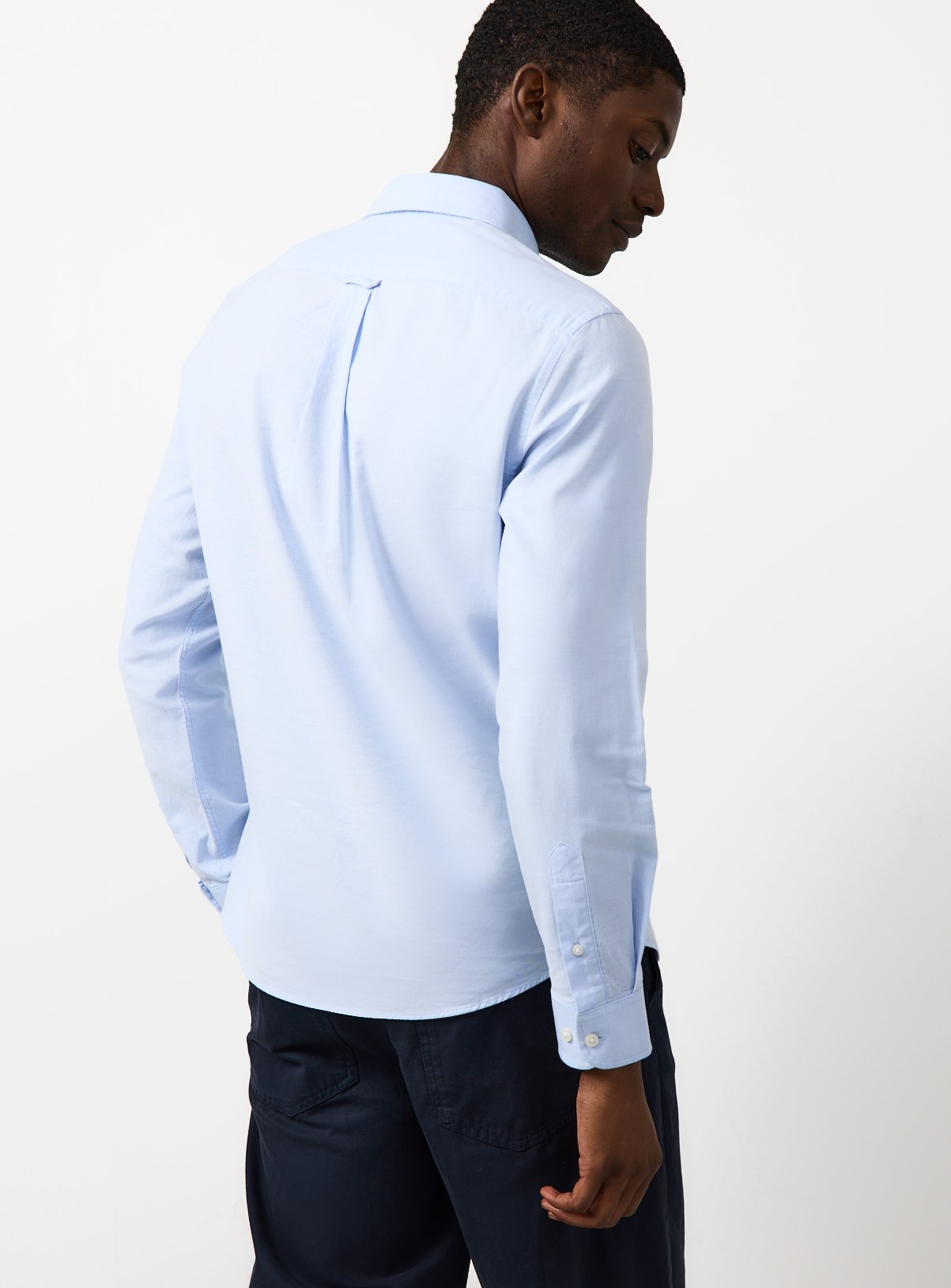 Blue Slim Fit Long Sleeve Oxford Shirt M - Image 5 thumbnail