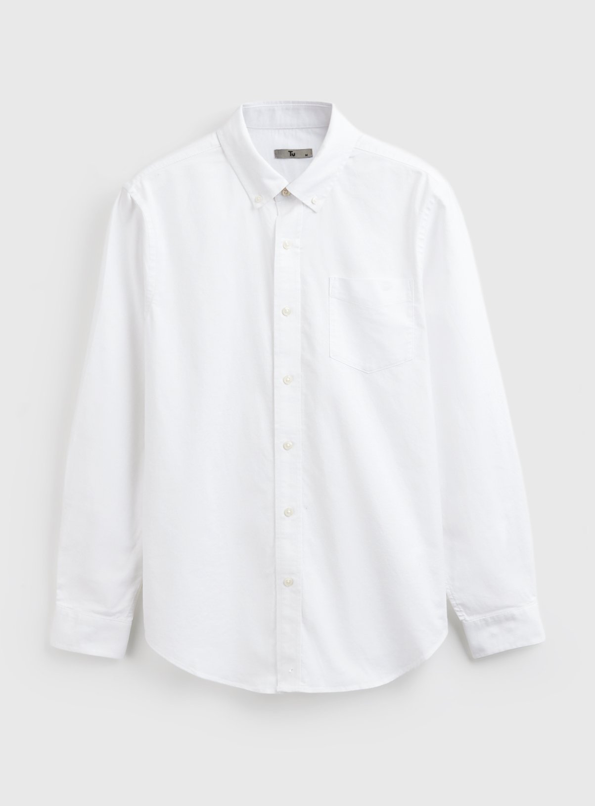 White Slim Fit Long Sleeve Oxford Shirt XXXXL - Image 3 thumbnail
