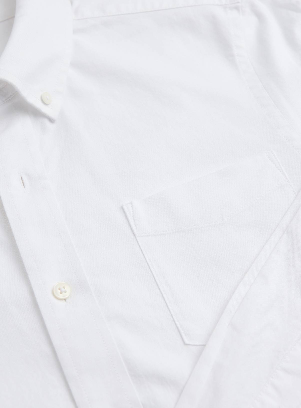 White Slim Fit Long Sleeve Oxford Shirt XXXXL - Image 4