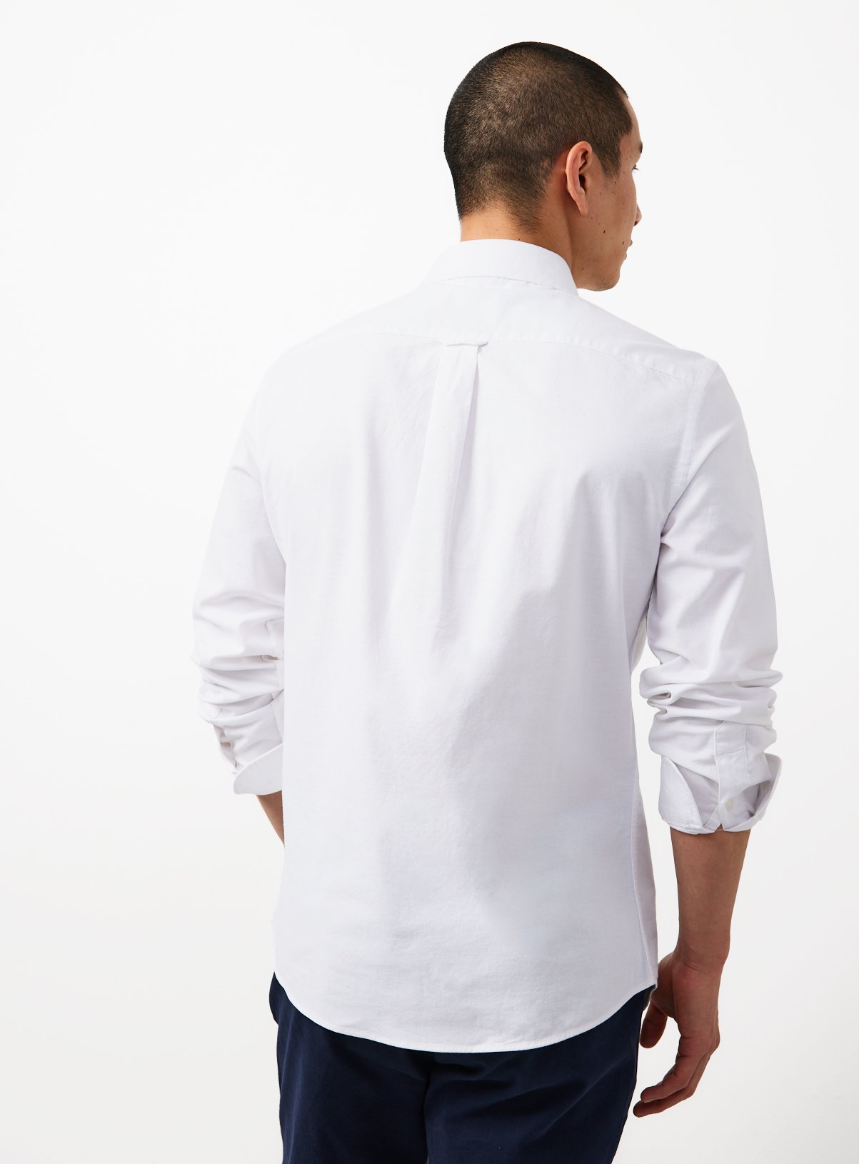 White Slim Fit Long Sleeve Oxford Shirt XXXXL - Image 5 thumbnail