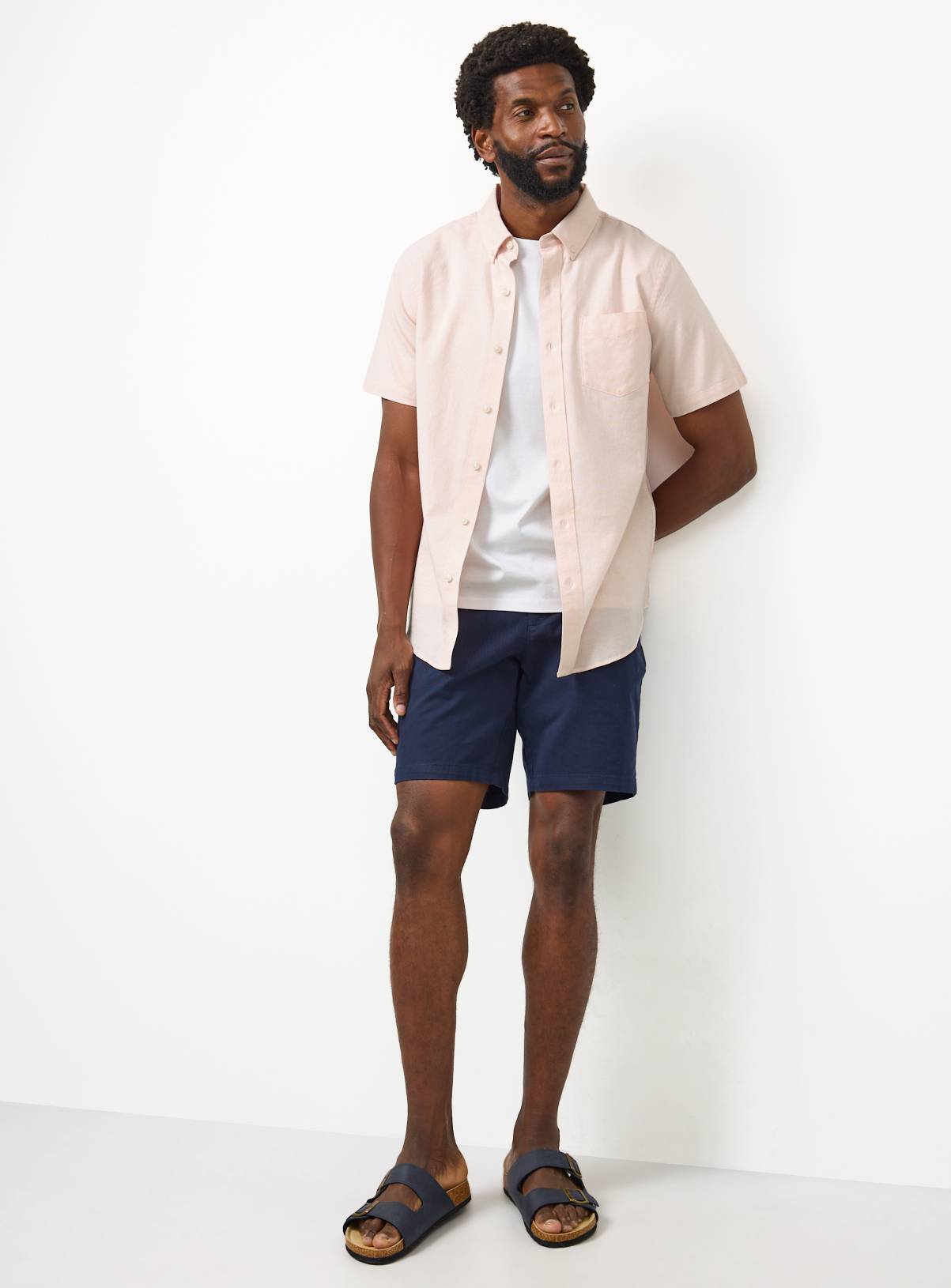 Pink Slim Fit Short Sleeve Oxford Shirt S - Image 2