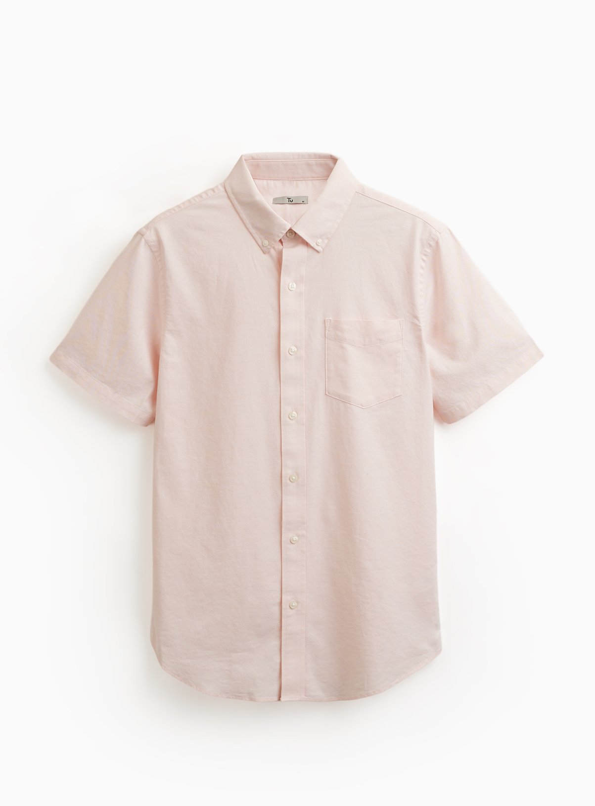 Pink Slim Fit Short Sleeve Oxford Shirt S - Image 3 thumbnail