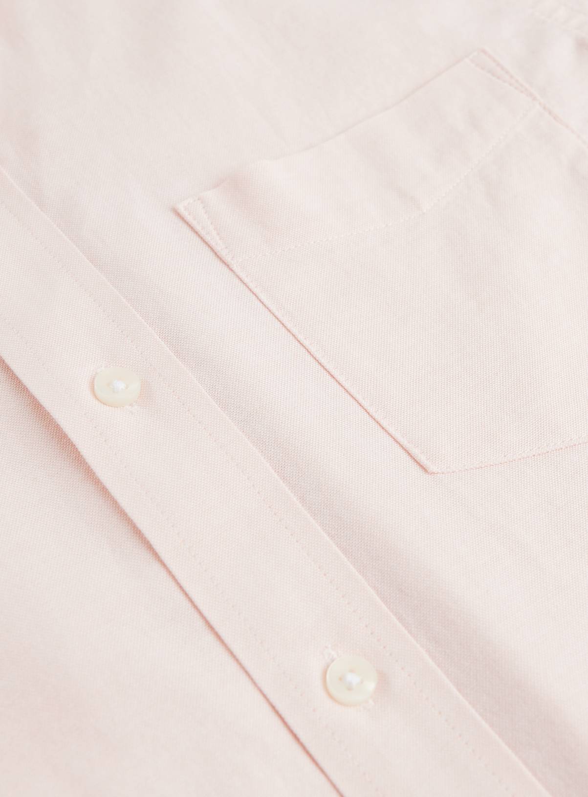 Pink Slim Fit Short Sleeve Oxford Shirt S - Image 4