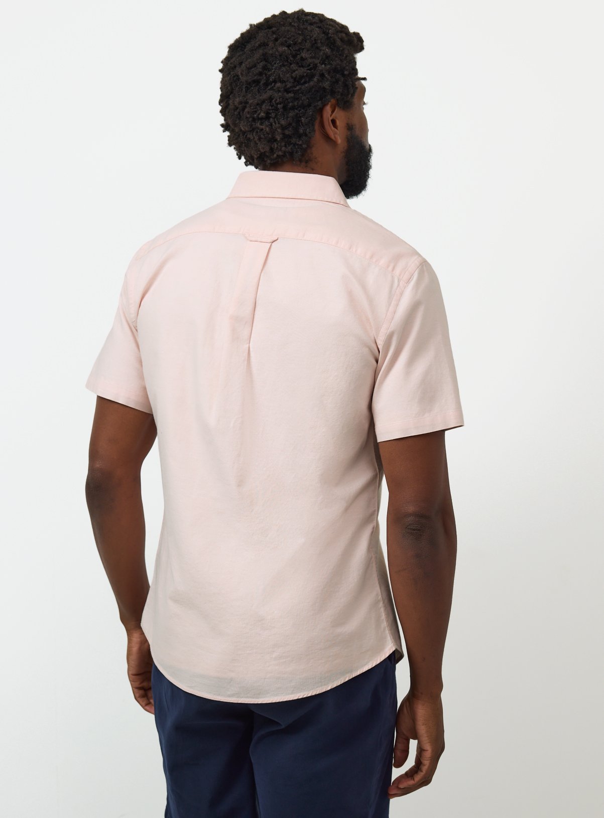 Pink Slim Fit Short Sleeve Oxford Shirt S - Image 5 thumbnail