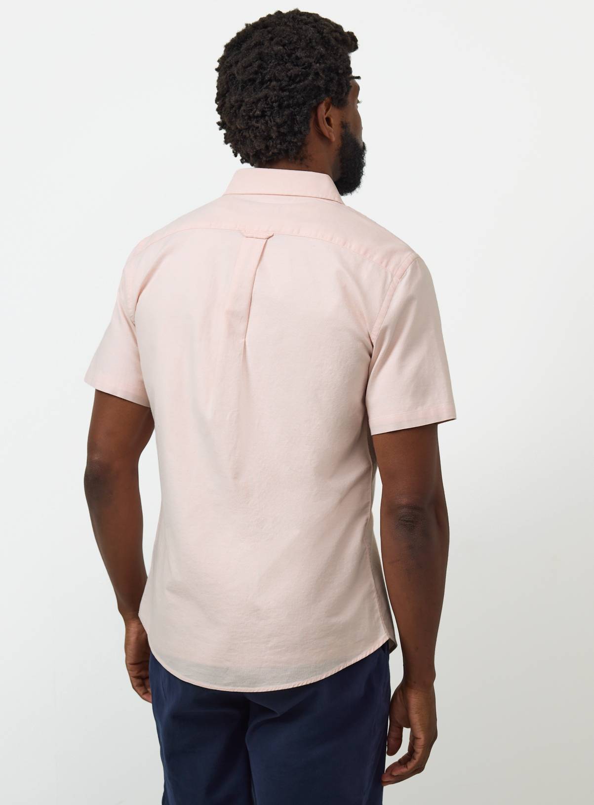 Pink Slim Fit Short Sleeve Oxford Shirt S - Image 5