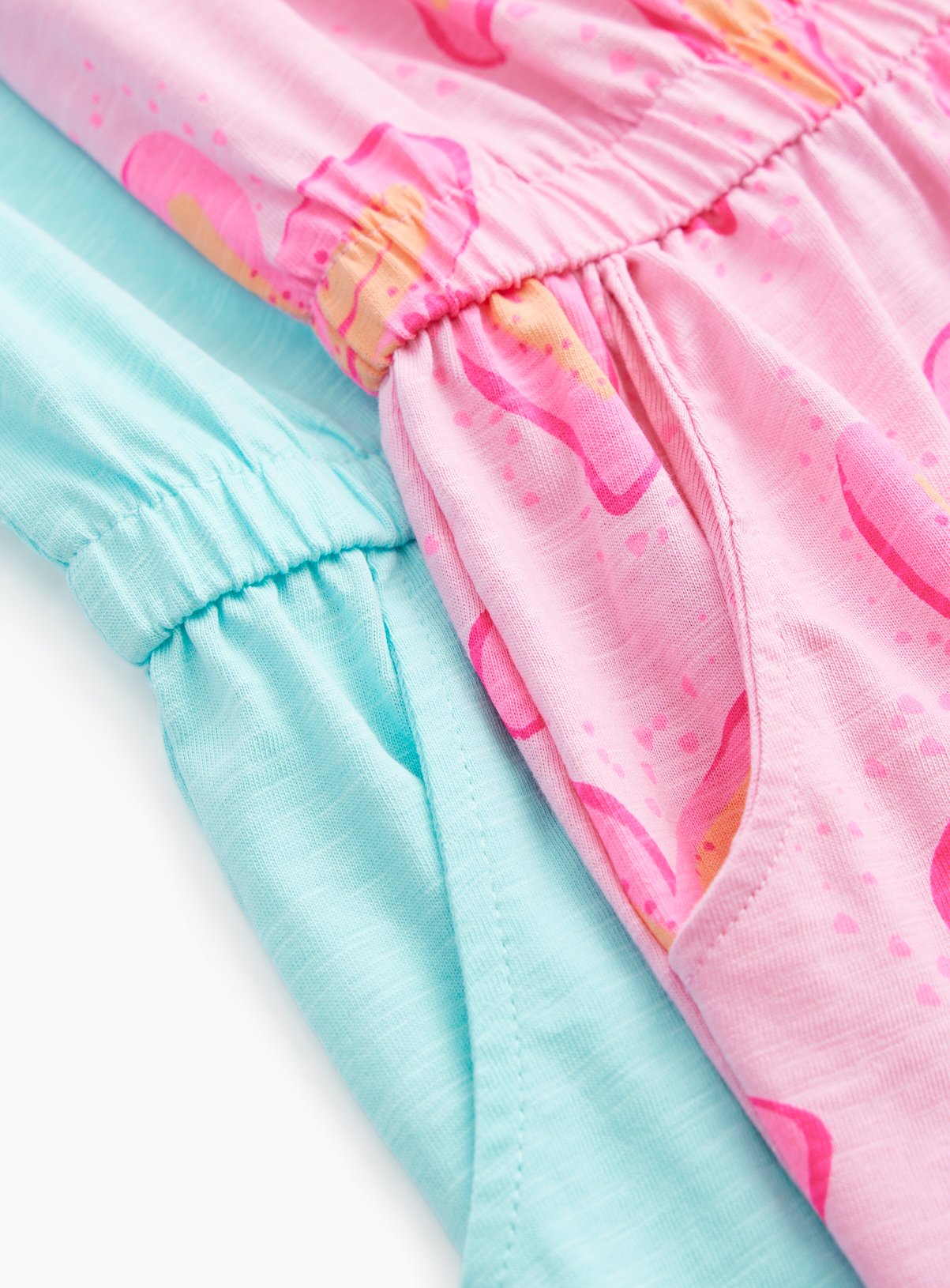 Blue & Pink Floral Print Jersey Playsuits 2 Pack 14 years - Image 2 thumbnail