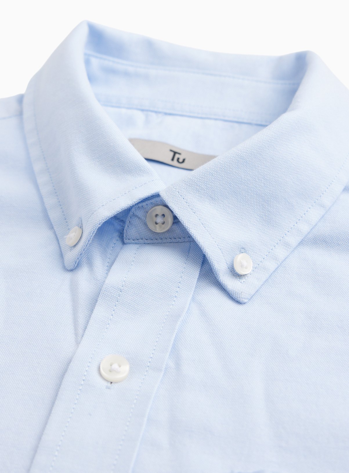 Blue Slim Fit Short Sleeve Oxford Shirt M - Image 4 thumbnail