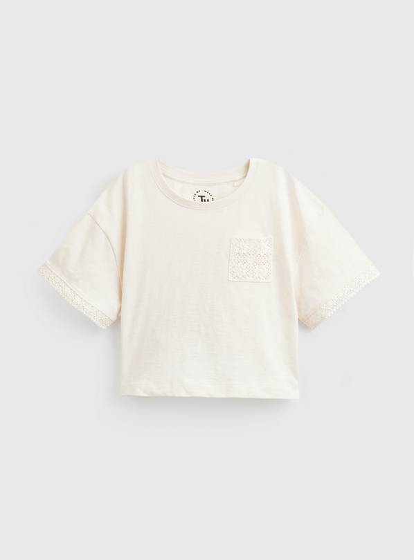 White Crochet Detail T-Shirt 7 years