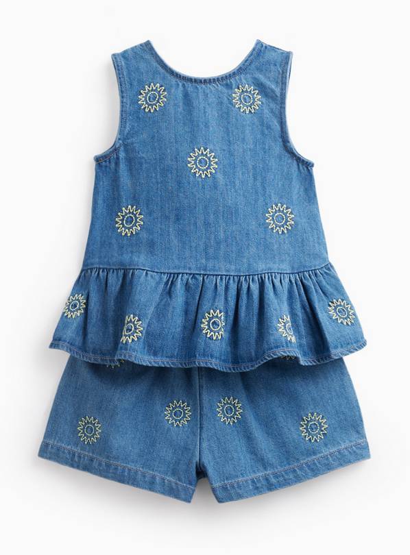 Embroidered Flower Top & Shorts Set 6-7 years