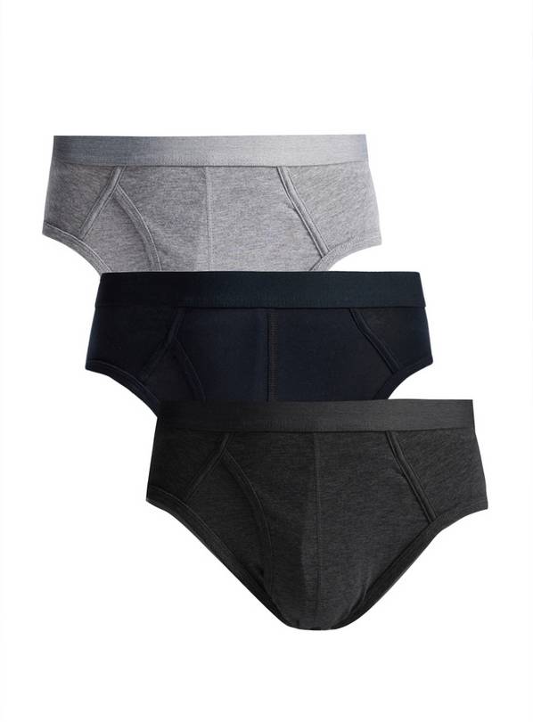 Grey & Black Briefs 3 Pack XXL