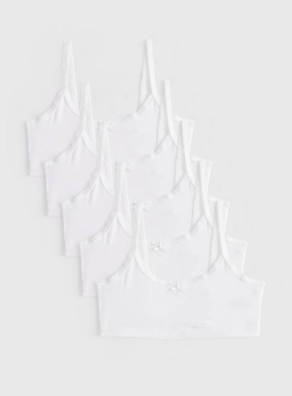 White Crop Tops 5-Pack 9-10 years