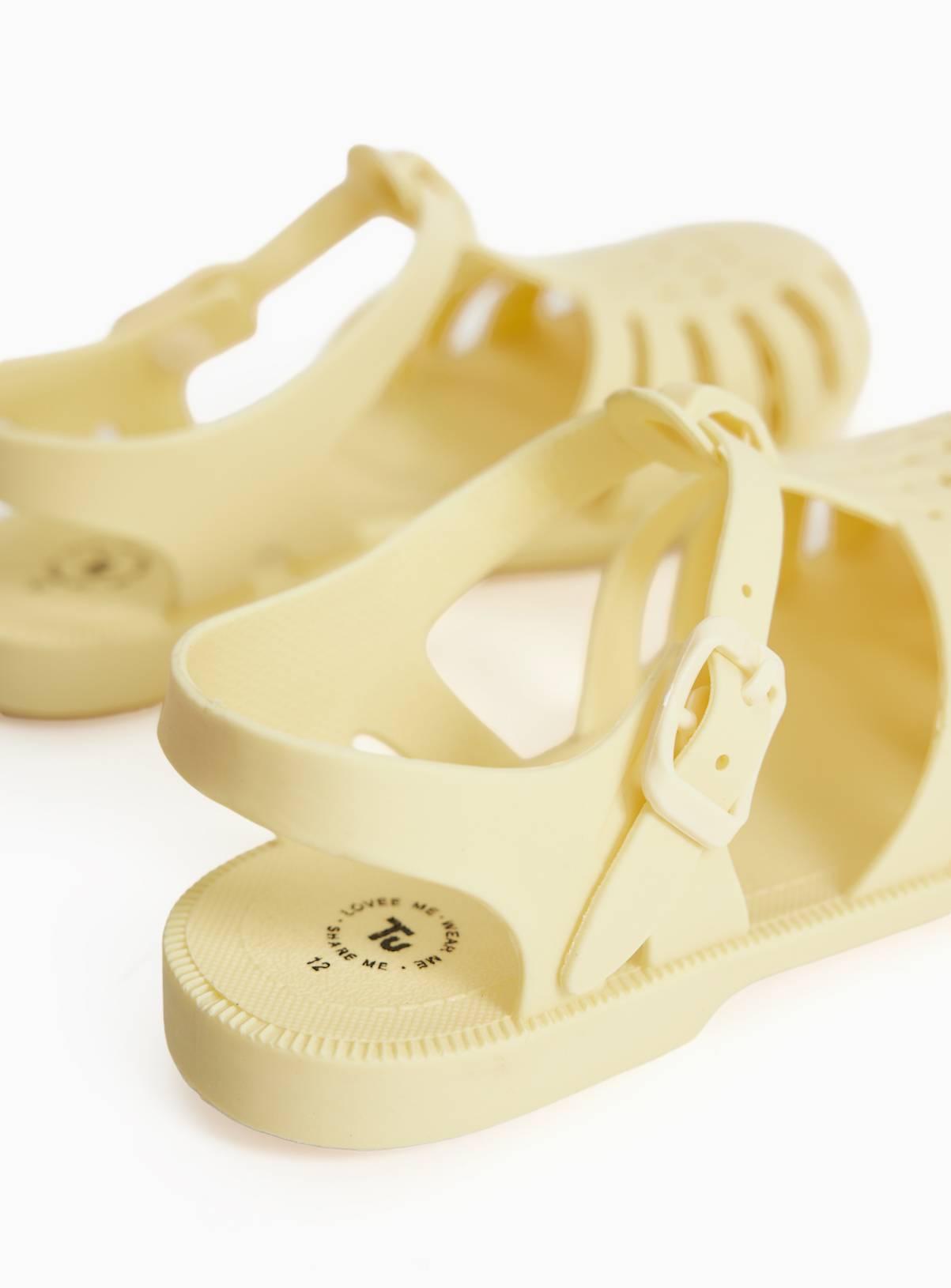 Yellow Heeled Jelly Sandals 13 Infant - Image 4
