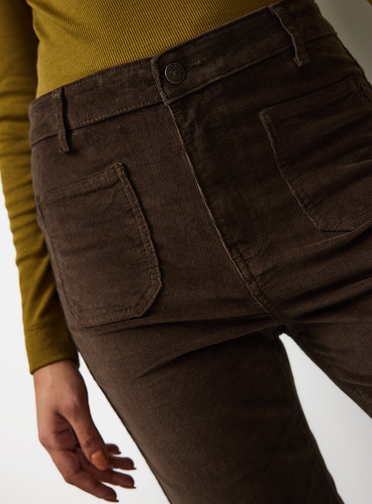 Brown Cord Patch Pocket Flared Trousers 12 - Image 2 thumbnail