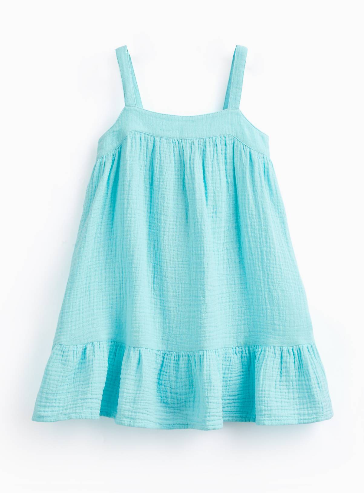 Blue Double Cloth Sleeveless A Line Dress 2-3 years - Image 1