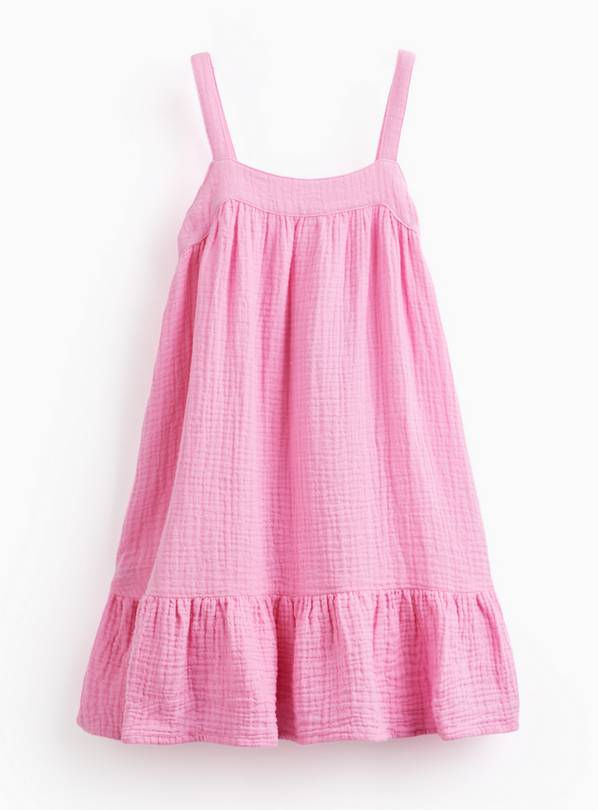 Pink Double Cloth Sleeveless A Line Dress 2-3 years