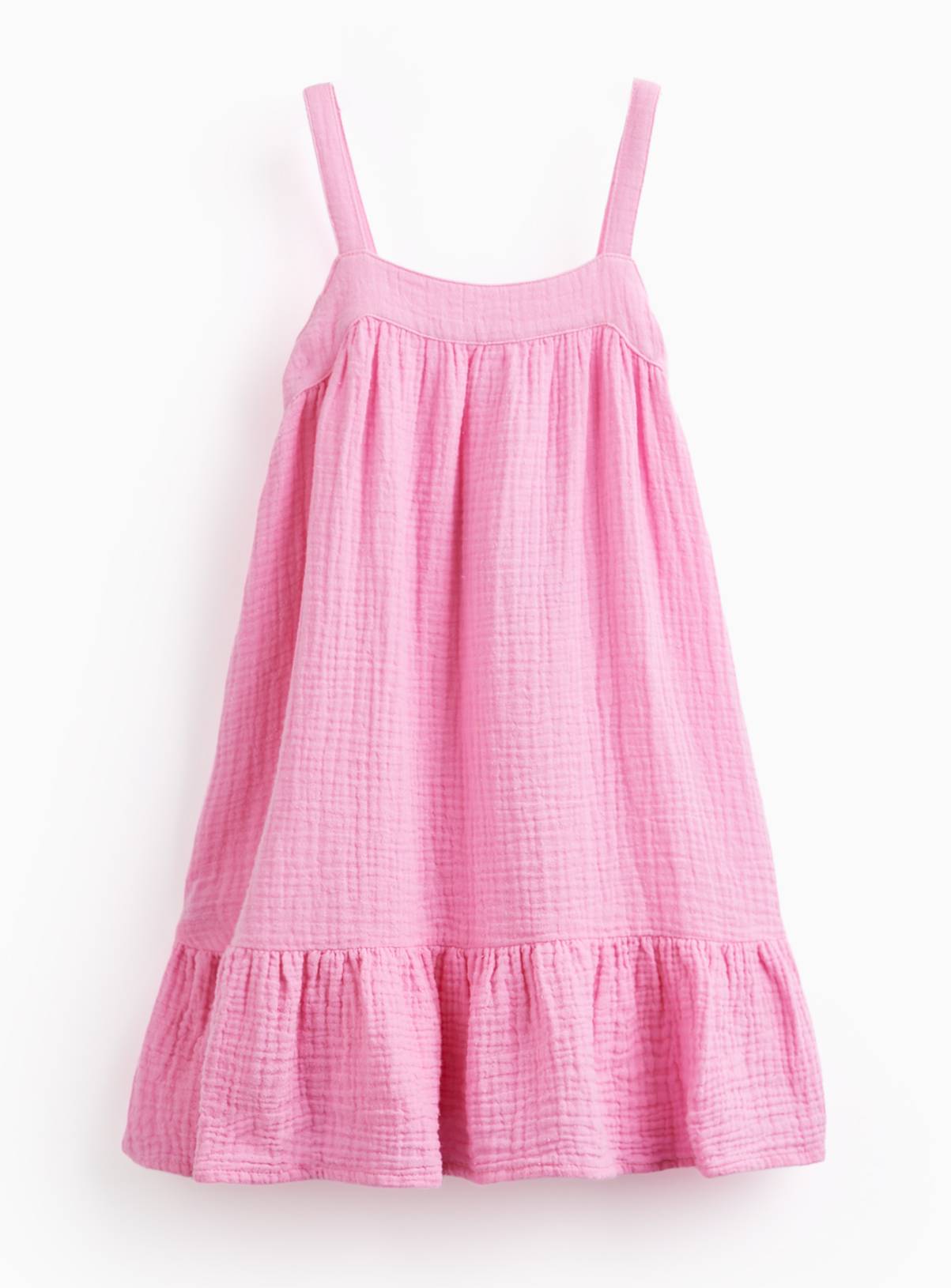Pink Double Cloth Sleeveless A Line Dress 1-2 years - Image 1