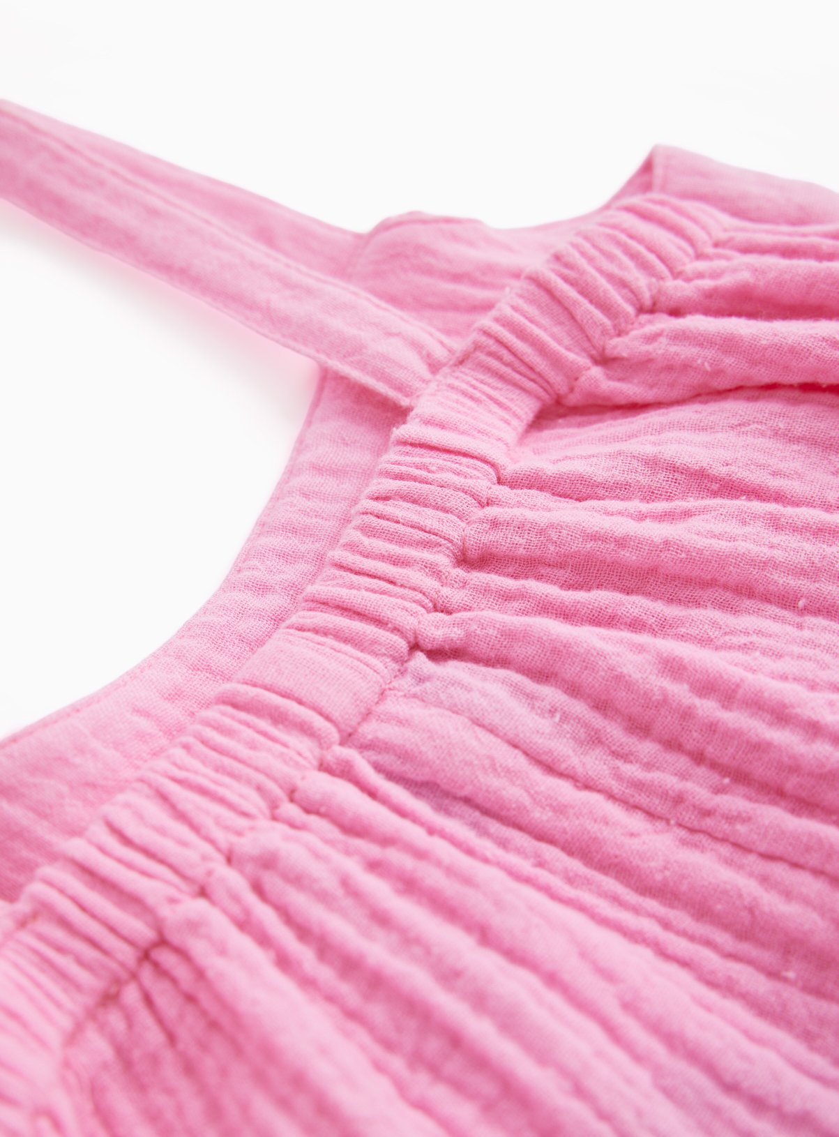Pink Double Cloth Sleeveless A Line Dress 1-2 years - Image 2 thumbnail