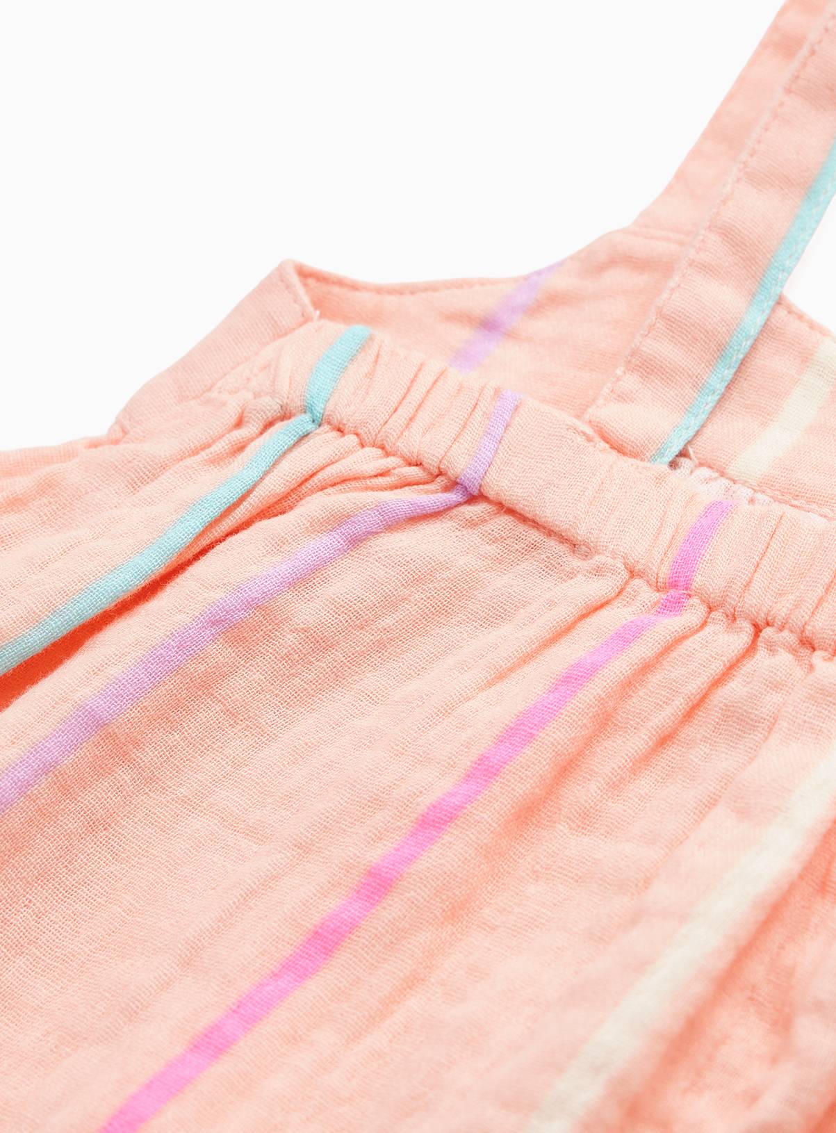 Coral Stripe Double Cloth A Line Dress 5-6 years - Image 4