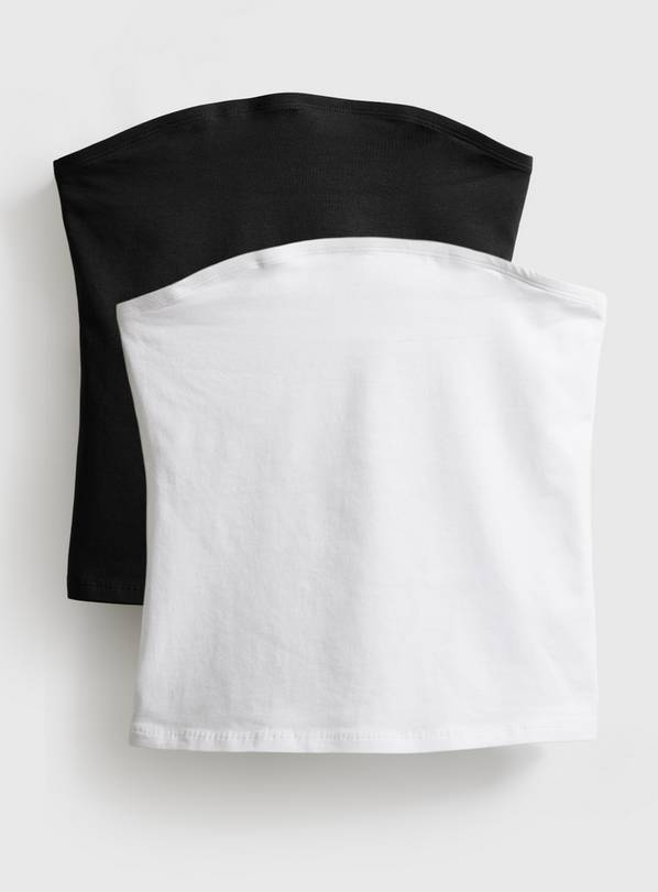 White & Black Bandeau Style Vest Tops 2 Pack 10