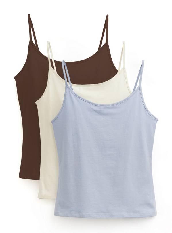 Blue & Mono Strappy Cami Vests 3 Pack 8