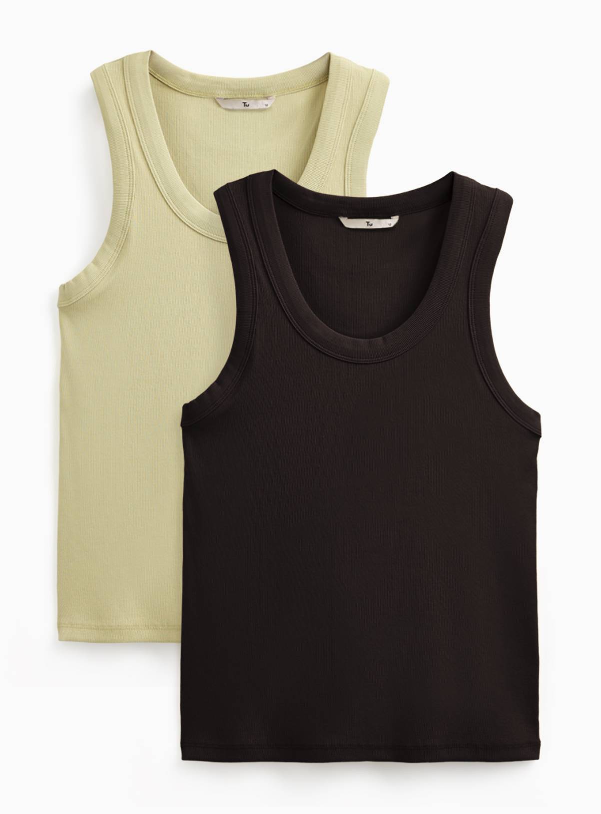Brown Ribbed Classic Vests 2 Pack 14 - Image 1